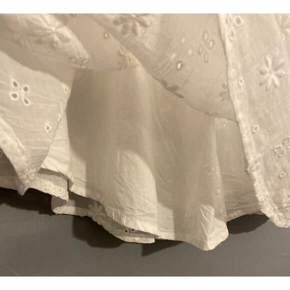NWT Aerie Eyelet Embroidered Mini White Lined Skirt Size Small Side Ties Beachy - Picture 3 of 7